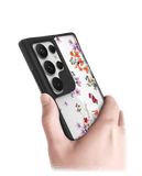 Periwinkle & Roses Black Hybrid Clear Case Cover For Samsung Galaxy S24 Ultra
