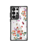 Periwinkle & Roses Black Hybrid Clear Case Cover For Samsung Galaxy S24 Ultra