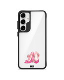 Pink Stilettos Black Hybrid Clear Case Cover For Samsung Galaxy S24 Plus