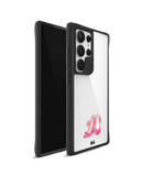 Pink Stilettos Black Hybrid Clear Case Cover For Samsung Galaxy S24 Ultra