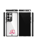 Pink Stilettos Black Hybrid Clear Case Cover For Samsung Galaxy S24 Ultra