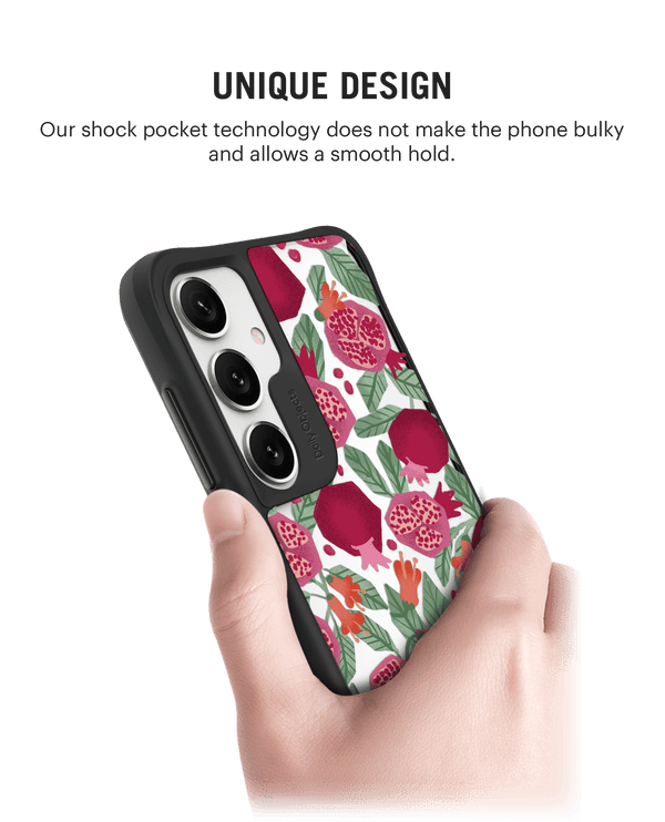 Pomegranate Party Black Hybrid Clear Case Cover For Samsung Galaxy S24