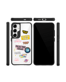 Positivity Black Hybrid Clear Case Cover For Samsung Galaxy S24 Plus