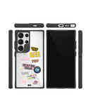 Positivity Black Hybrid Clear Case Cover For Samsung Galaxy S24 Ultra