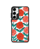 Rosey Retreat Black Hybrid Clear Case Cover For Samsung Galaxy S24