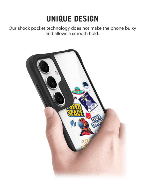 Space Cadet Black Hybrid Clear Case Cover For Samsung Galaxy S24 Plus