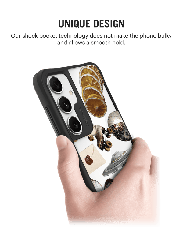 Space Disc Black Hybrid Clear Case Cover For Samsung Galaxy S24