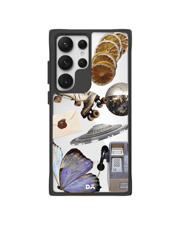 Space Disc Black Hybrid Clear Case Cover For Samsung Galaxy S24 Ultra