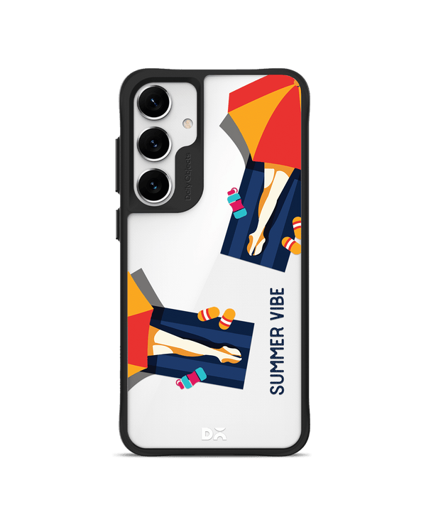 Summery Vibe Black Hybrid Clear Case Cover For Samsung Galaxy S24 Plus