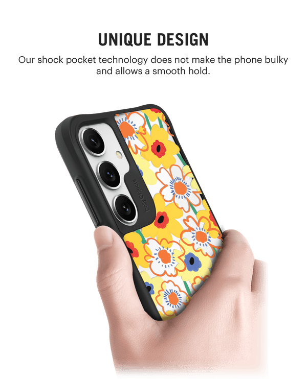 Sunflower Nostalgia Black Hybrid Clear Case Cover For Samsung Galaxy S24