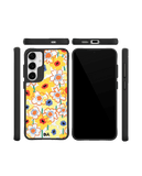 Sunflower Nostalgia Black Hybrid Clear Case Cover For Samsung Galaxy S24