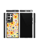 Sunflower Nostalgia Black Hybrid Clear Case Cover For Samsung Galaxy S24 Ultra