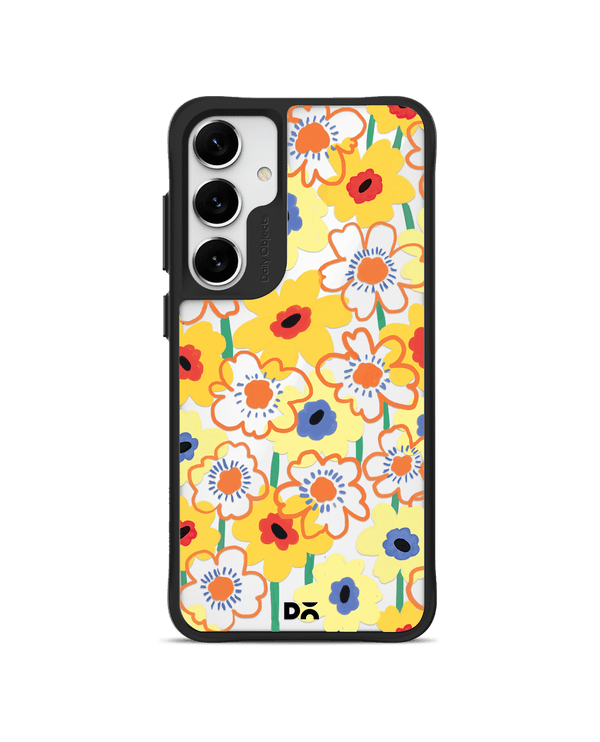 Sunflower Nostalgia Black Hybrid Clear Case Cover For Samsung Galaxy S24