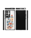 Travel Bucket Black Hybrid Clear Case Cover For Samsung Galaxy S24 Ultra