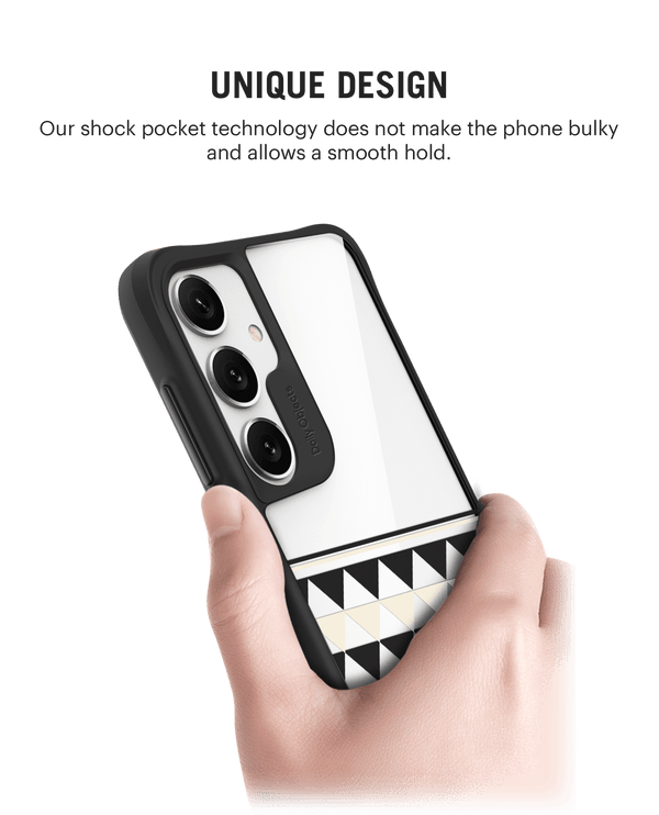 Triangles Duo Black Hybrid Clear Case Cover For Samsung Galaxy S24 Plus