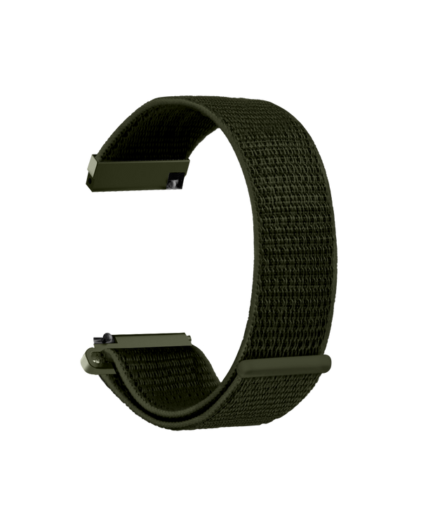 Army Green Nylon WatchBand for Samsung/OnePlus/Fitbit Smartwatches (20mm)