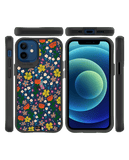 DailyObjects Auburn Tulips Black Hybrid Clear Case Cover For iPhone 12 Mini