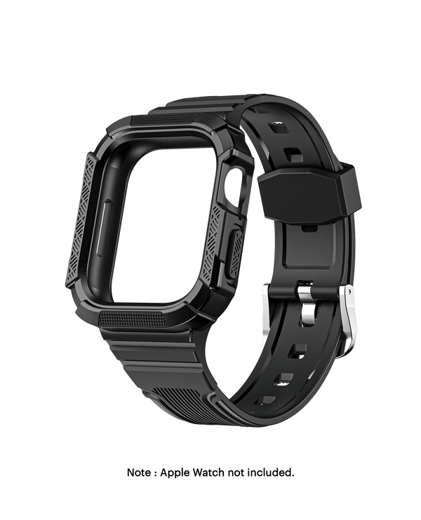 Black ActiveFit Apple WatchBand with Protective Bumper Case (41mm)