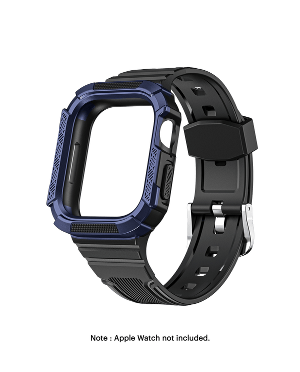 Black ActiveFit Apple WatchBand with Protective Bumper Case (41mm)