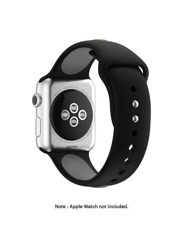 Black-Gray Two Tone Silicone Apple WatchBand