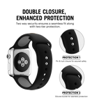 Black-Gray Two Tone Silicone Apple WatchBand