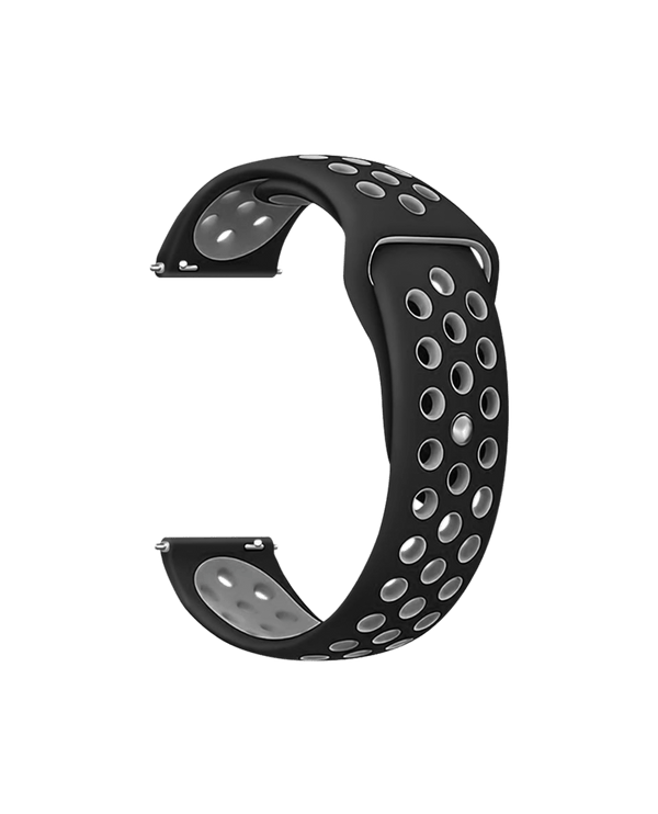 Black-Grey Annex Silicone WatchBand for Samsung/OnePlus/Fitbit Smartwatches