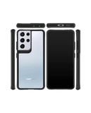 DailyObjects China Rose Black Hybrid Clear Case Cover For Samsung Galaxy S21 Ultra