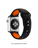 Black-Orange Two Tone Silicone Apple WatchBand (38/40/41mm)