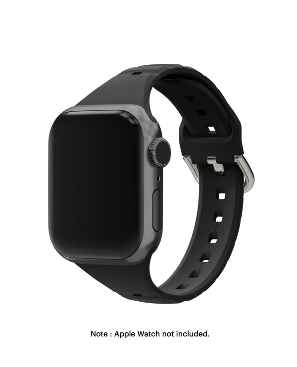 Black Ribbed Silicone Apple WatchBand (38/40/41mm)