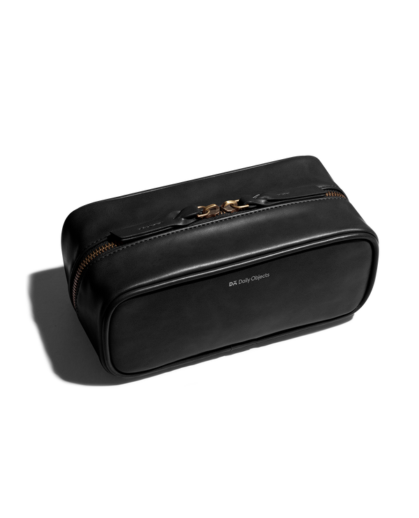 Black Vegan Leather Voyager Dopp Kit