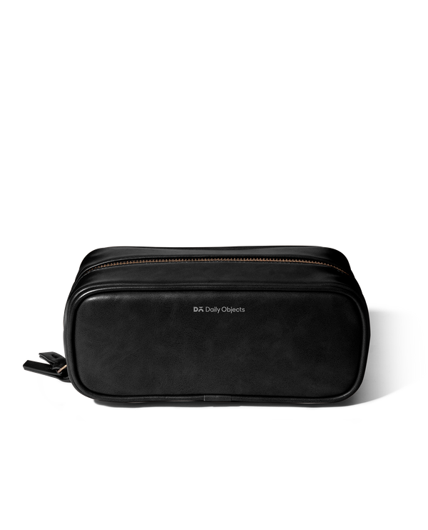 Black Vegan Leather Voyager Dopp Kit