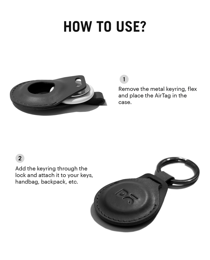 Black Yika AirTag Case (Round)