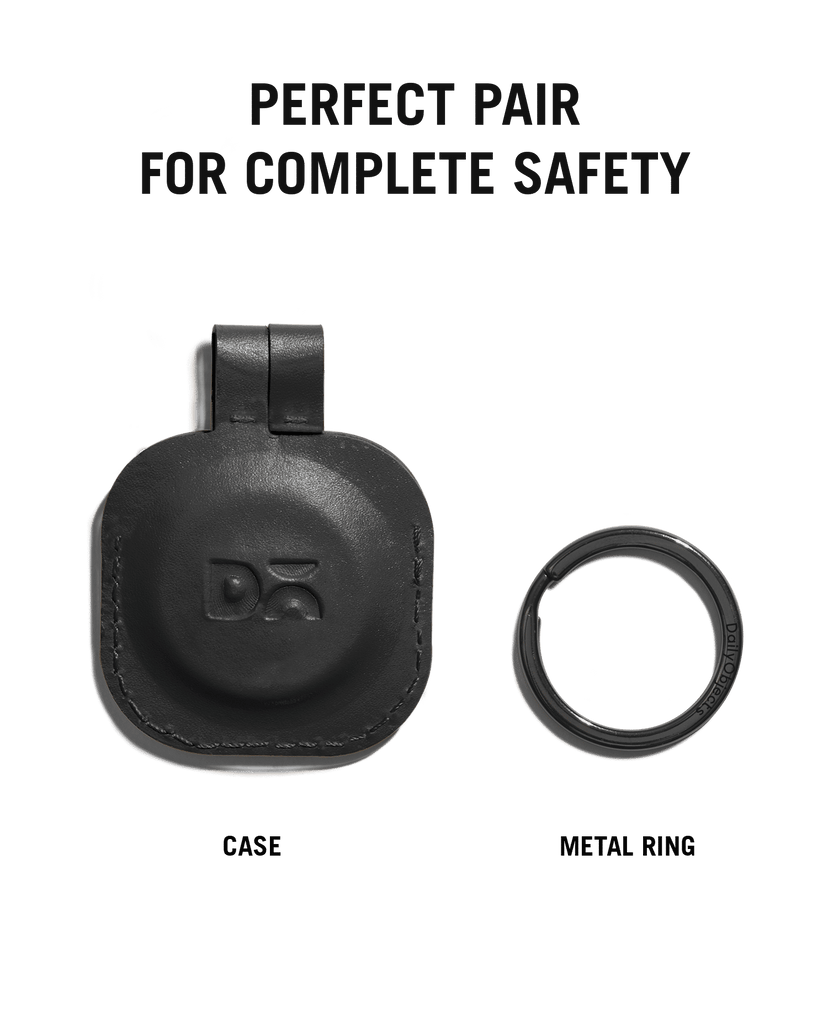 Black Zine AirTag Case (Square)