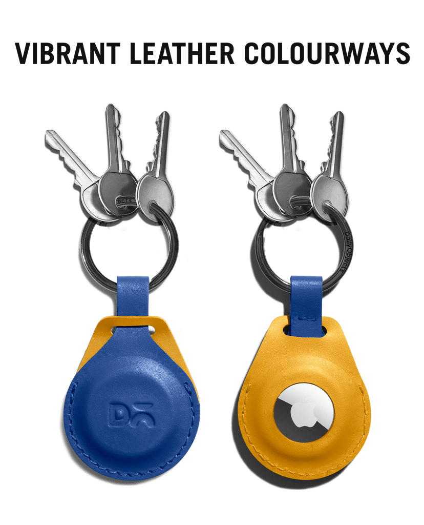 Blue-Mustard Yika AirTag Case (Round)
