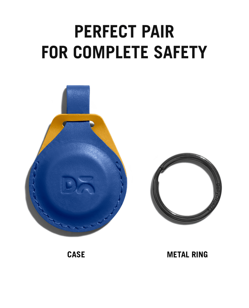 Blue-Mustard Yika AirTag Case (Round)