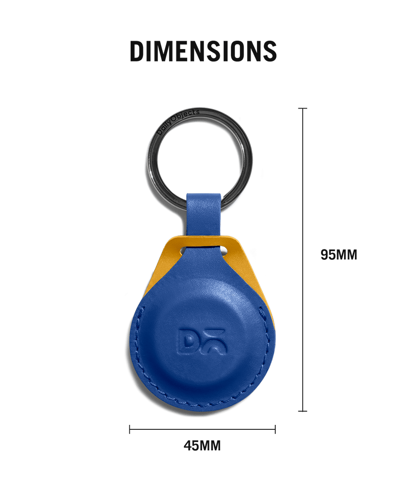 Blue-Mustard Yika AirTag Case (Round)