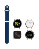 Blue Silicone Click WatchBand for Samsung/OnePlus/Fitbit Smartwatches (20mm)