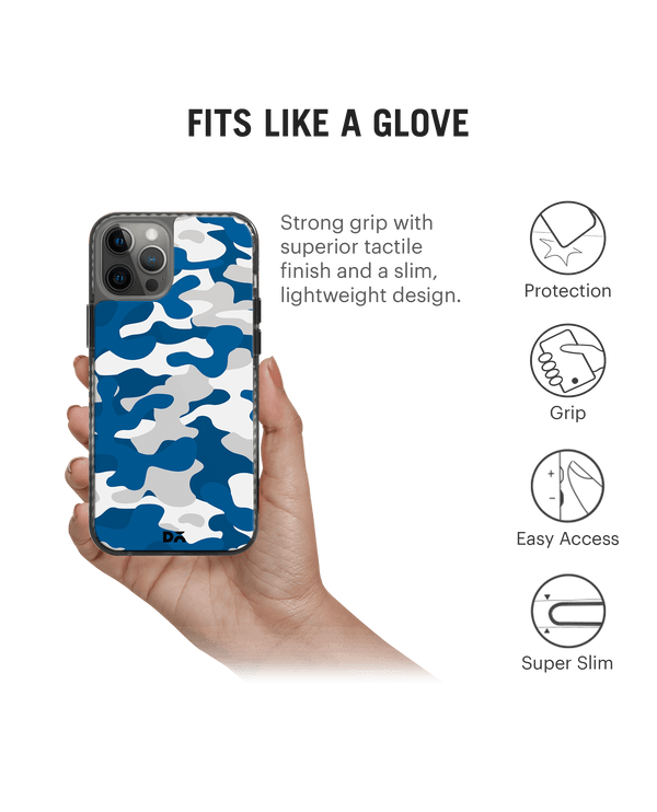 DailyObjects Camouflage Blue Stride 2.0 Case Cover For iPhone 12 Pro