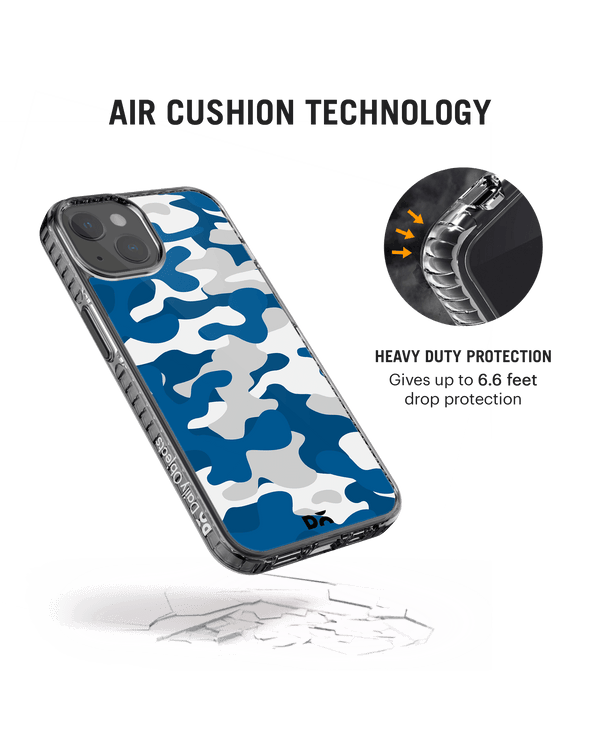 DailyObjects Camouflage Blue Stride 2.0 Phone Case Cover For iPhone 14