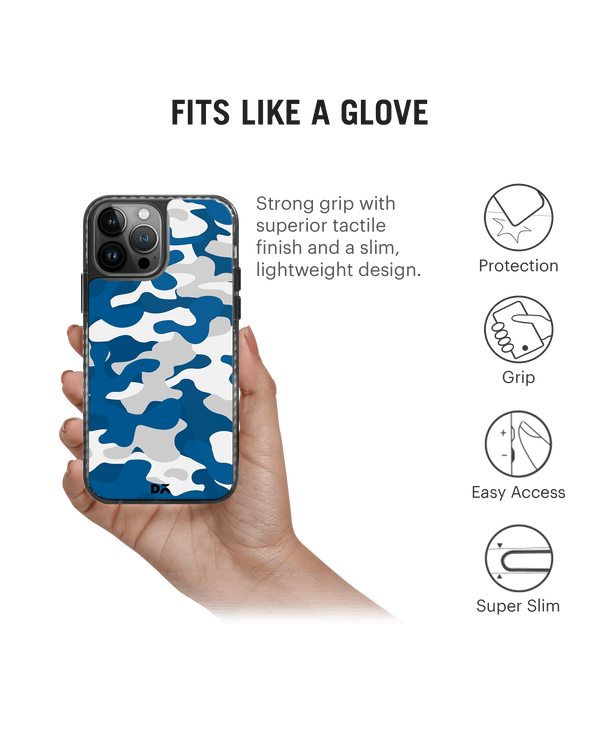 DailyObjects Camouflage Blue Stride 2.0 Phone Case Cover For iPhone 14 Pro Max