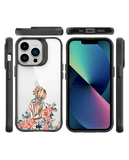 DailyObjects China Rose Black Hybrid Clear Case Cover For iPhone 13 Pro Max