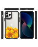 DailyObjects Clear Bright Sunflowers Black Hybrid Clear Case Cover For iPhone 11 Pro Max