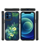 DailyObjects Clear Ferns & Flowers Black Hybrid Clear Case Cover For iPhone 12 Mini