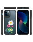 DailyObjects Clear Flowers And Daisy Black Hybrid Clear Case Cover For iPhone 12 Pro Max