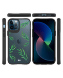 DailyObjects Clear Leaves Black Hybrid Clear Case Cover For iPhone 12 Pro Max