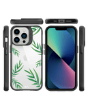DailyObjects Clear Leaves Black Hybrid Clear Phone Case Cover For iPhone 14 Pro