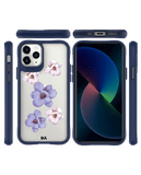 DailyObjects Clear Mauve & White Flowers Blue Hybrid Clear Case Cover For iPhone 11 Pro Max
