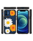 DailyObjects Clear Painted Flowers Black Hybrid Clear Case Cover For iPhone 12 Mini