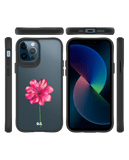 DailyObjects Clear Painted Hibiscus Black Hybrid Clear Case Cover For iPhone 12 Pro Max