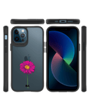 DailyObjects Clear Painted Purple Flower Black Hybrid Clear Case Cover For iPhone 12 Pro Max